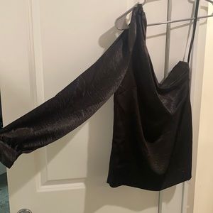 Black one shoulder top